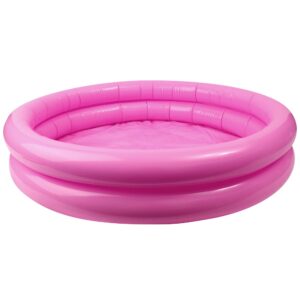 สระว่ายน้ําเป่าลม สองชั้น ทรงกลม ขนาดเล็ก แบบพกพา ในร่ม และกลางแจ้ง เล่นอ่างอาบน้ํา / สระน้ําเย็น ฤดูร้อน ขนาด 60*14 CM. สีชมพูนม