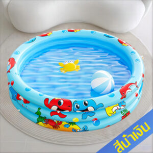 การันตีคุณภาพสระน้ำเด็ก สระน้ำเป่าลม สระว่ายน้ำเด็ก ขนาด 1.2 เมตร 3ชั้น สูง 30 cm สีฟ้า พื้นเรียบ วัสดุป้องกันสิ่งแวดล้อม